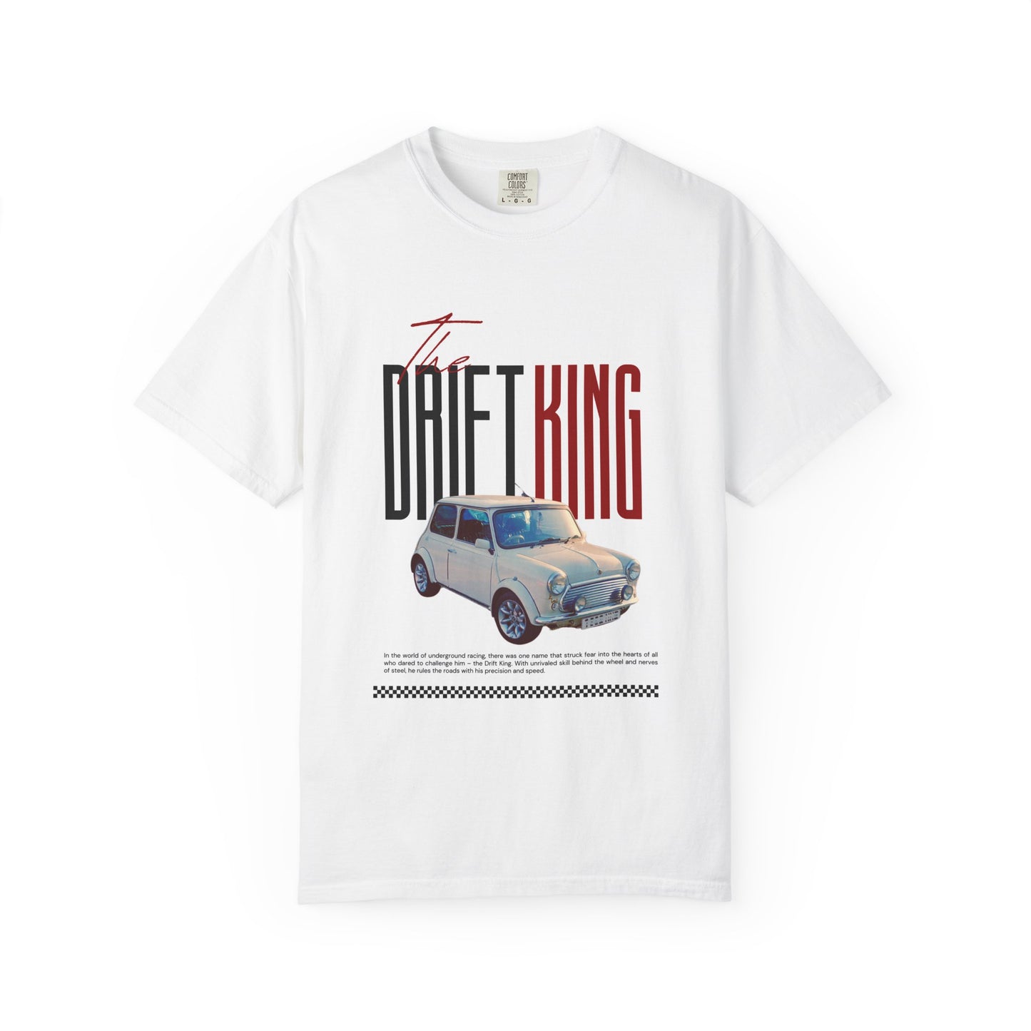 Drift King Unisex Garment-Dyed T-shirt, Retro Car Tee, Gifts for Car Enthusiasts, Casual Wear, Vintage Style Shirt, Perfect for Festivals