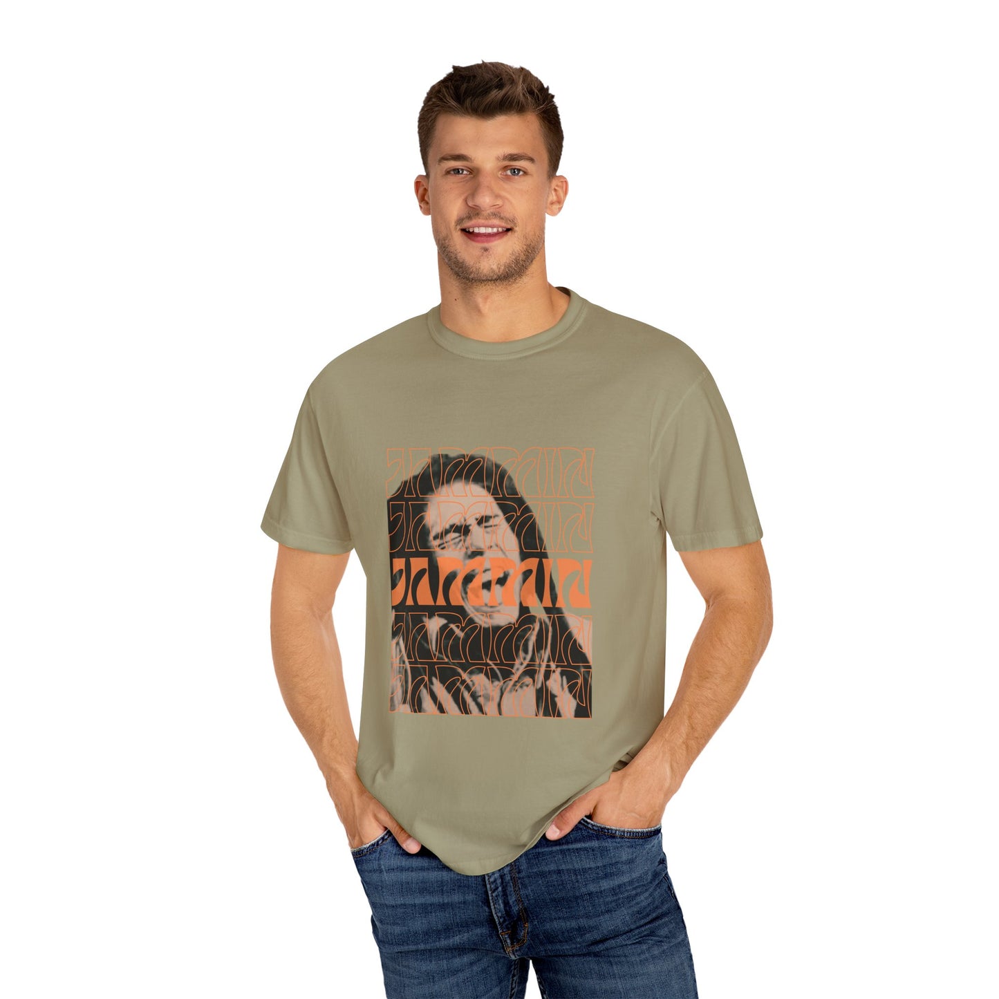 Groovy Vibe Jammin Garment-Dyed T-shirt, Retro Graphic Tee, Vintage Style Shirt, Festival Clothing, Casual Wear for Music Lovers