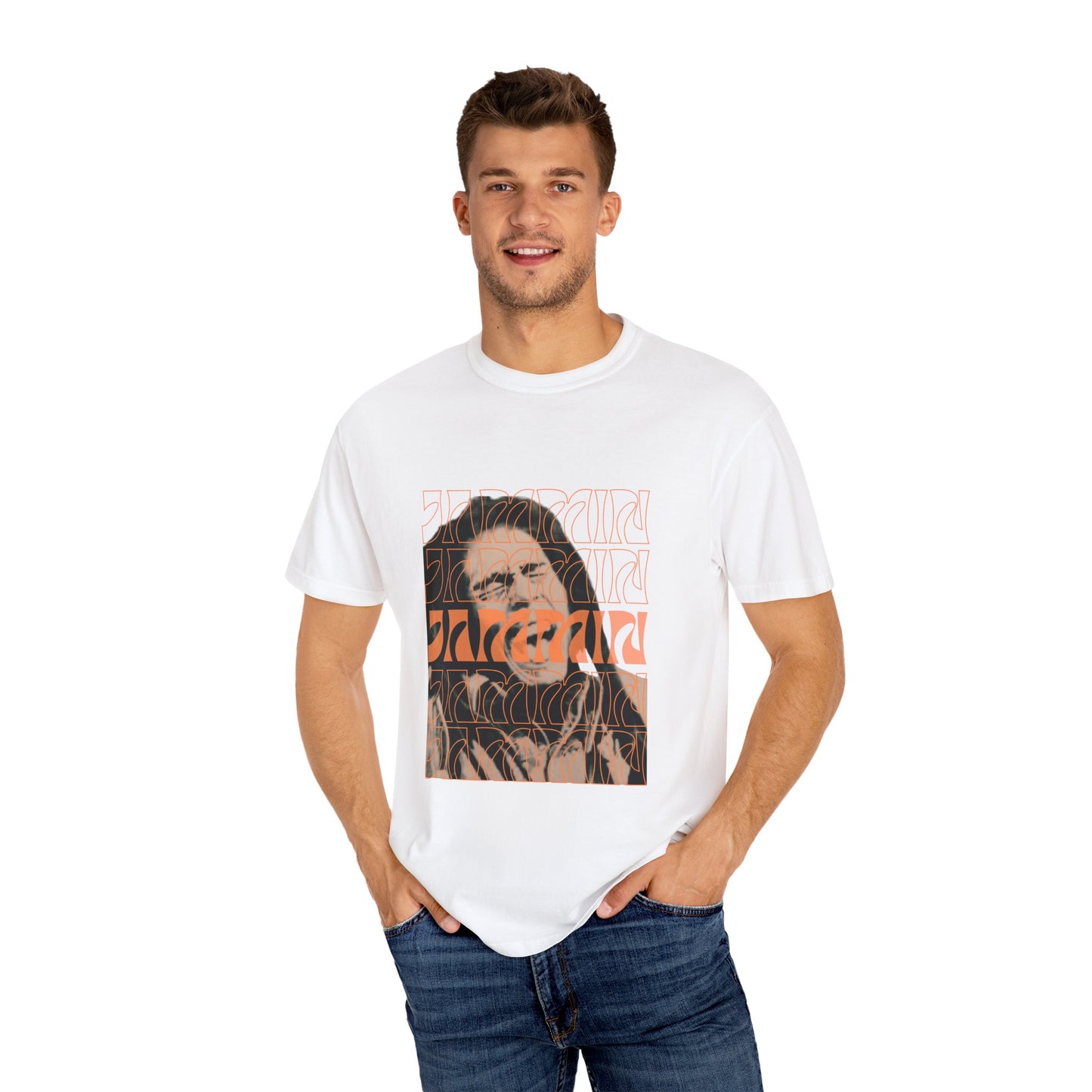 Groovy Vibe Jammin Garment-Dyed T-shirt, Retro Graphic Tee, Vintage Style Shirt, Festival Clothing, Casual Wear for Music Lovers